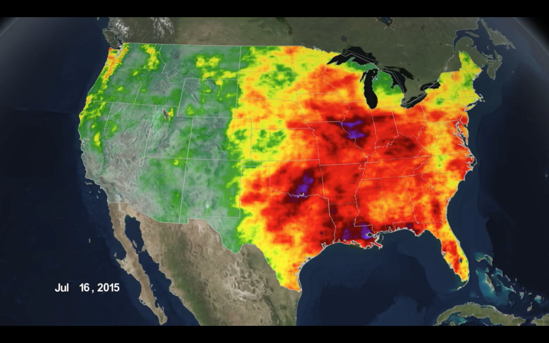 Video ‘Rainfall Accumulation Across the United States (7/16/2015), Scientifc Visualization Studio – NASA © Alex Kekesiet Horace Mitchell